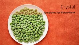  Presentation with green plate - Beautiful PPT theme featuring frozen-green-peas backdrop and a red colored foreground