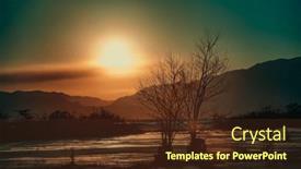  Presentation with winter weather - Theme having frozen-lake-at-winter-weather background and a tawny brown colored foreground