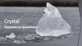  Presentation with ice block - Theme consisting of frozen lake hole frozen again background and a gray colored foreground