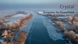  Presentation with poland - Presentation theme with frozen-landscape-of-vistula-fens background and a  colored foreground