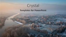  Presentation with frozen - PPT theme having frozen-landscape-of-vistula-fens background and a  colored foreground