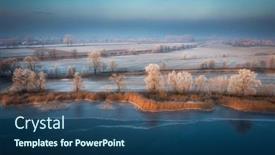  Presentation with poland - Presentation theme with frozen-landscape-of-vistula-fens background and a  colored foreground