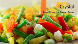  Presentation with frozen vegetables - Slides consisting of frozen mixed vegetables with ice background and a yellow colored foreground
