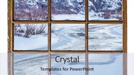  Presentation with frozen - Colorful slide deck enhanced with frozen mountain river as seen backdrop and a light blue colored foreground