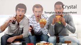  Presentation with horror - Presentation design with movie dinner - stunned men watching a horror background and a soft green colored foreground