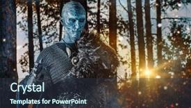  Presentation with zombie forest - Colorful PPT layouts enhanced with stands in the night forest backdrop and a tawny brown colored foreground