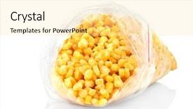  Presentation with frozen - Audience pleasing PPT theme consisting of frozen niblets on white background backdrop and a blonde colored foreground
