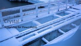  Presentation with frozen - Slides enhanced with frozen pier at baltic sea in gdansk poland background and a light blue colored foreground