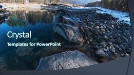  Presentation with blue crystal - Theme having frozen puree - crystal pure water of blue background and a navy blue colored foreground