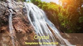  Presentation with ocean waterfall - PPT layouts consisting of frozen puree - na muang 1 waterfall koh background and a tawny brown colored foreground