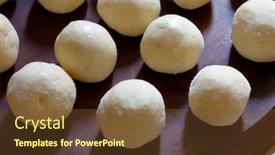  Presentation with frozen - Presentation theme with frozen-raw-cheese-bread background and a tawny brown colored foreground