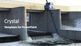  Presentation with river flow - Audience pleasing theme consisting of frozen river in the city backdrop and a  colored foreground