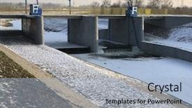  Presentation with river flow - Cool new slides with frozen river in the city backdrop and a  colored foreground