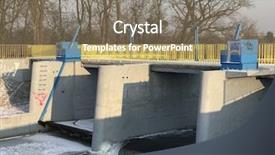  Presentation with frozen treats - Amazing PPT layouts having frozen river in the city backdrop and a  colored foreground