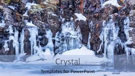  Presentation with frozen - Slide deck featuring frozen-river-in-the-highlands background and a light blue colored foreground