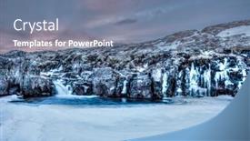  Presentation with dark river - Cool new theme with frozen-river-in-the-highlands backdrop and a seafoam green colored foreground