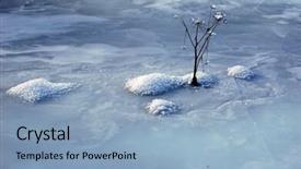  Presentation with frozen - Slides enhanced with frozen river in the swiss alps around christmas time background and a light blue colored foreground