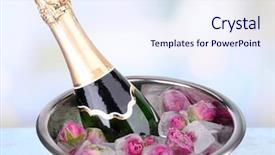  Presentation with ice frozen - Presentation having frozen rose flowers in ice background and a sky blue colored foreground