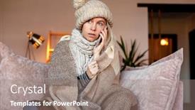  Presentation with house heating - Presentation with frozen-sad-woman-sit background and a  colored foreground