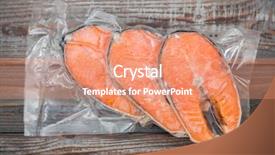  Presentation with frozen fish - Slides having frozen salmon fillets background and a coral colored foreground