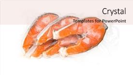  Presentation with frozen fish - PPT layouts having frozen salmon fillets background and a lemonade colored foreground