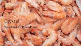  Presentation with shrimp fish - Presentation featuring frozen-shrimp-in-fridge background and a coral colored foreground