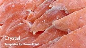  Presentation with frozen fish - Presentation theme having frozen sliced raw salmon fish background and a coral colored foreground