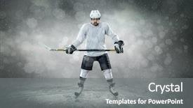  Presentation with nhl hockey ice referee - Presentation theme having frozen slide - ice hockey player background and a gray colored foreground