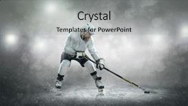 Presentation with ice hockey - Audience pleasing presentation consisting of frozen slide - ice hockey player backdrop and a light gray colored foreground