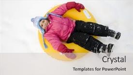  Presentation with tube evaporator - Beautiful presentation theme featuring frozen slide - little girl sliding downhill backdrop and a light gray colored foreground