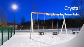  Presentation with playground - Slides having frozen slide - snowy winter at the playground background and a  colored foreground