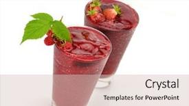  Presentation with smoothie - Colorful slide set enhanced with frozen strawberry and raspberry smoothie backdrop and a soft green colored foreground