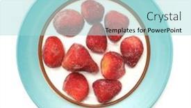  Presentation with frozen - Audience pleasing slide deck consisting of frozen-strawberry-berry-in-plate backdrop and a light blue colored foreground