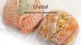  Presentation with frozen fish - Presentation design having frozen stuffed salmon and tilapia background and a lemonade colored foreground