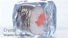  Presentation with ice frozen - Colorful slide set enhanced with frozen-sushi-roll-inside backdrop and a light blue colored foreground