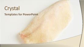  Presentation with frozen fish - Cool new PPT layouts with frozen tilapia fillet backdrop and a sky blue colored foreground