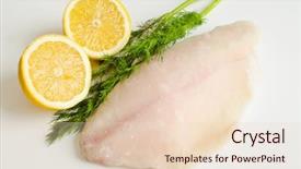  Presentation with frozen fish - Cool new PPT theme with frozen tilapia fillets backdrop and a lemonade colored foreground