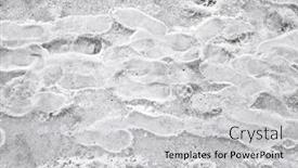  Presentation with paw prints - PPT theme with frozen-tracks-of-shoes background and a light gray colored foreground