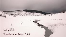  Presentation with frozen - Presentation theme consisting of frozen-trearie-lake-in-winter background and a lemonade colored foreground