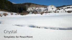  Presentation with frozen - Beautiful slide set featuring frozen-trearie-lake-in-winter backdrop and a white colored foreground