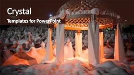  Presentation with mystical - Colorful PPT theme enhanced with frozen turkey - mystical graveyard memorial in winter backdrop and a tawny brown colored foreground