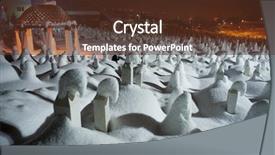  Presentation with mystical - Beautiful slide deck featuring frozen turkey - mystical graveyard memorial in winter backdrop and a  colored foreground