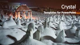 Presentation with mystical - Audience pleasing PPT theme consisting of frozen turkey - mystical graveyard memorial in winter backdrop and a  colored foreground
