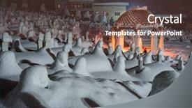  Presentation with mystical - Slide set featuring frozen turkey - mystical graveyard memorial in winter background and a  colored foreground