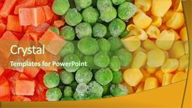  Presentation with frozen - Audience pleasing presentation theme consisting of frozen vegetable mix background backdrop and a tawny brown colored foreground