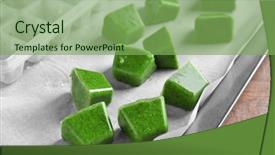  Presentation with ice frozen - Amazing slides having frozen vegetable puree and ice backdrop and a seafoam green colored foreground