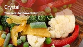  Presentation with frozen - Slide deck consisting of frozen vegetables background background and a  colored foreground