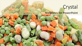  Presentation with frozen - Audience pleasing PPT layouts consisting of frozen vegetables mix isolated backdrop and a blonde colored foreground