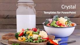  Presentation with frozen vegetables - Cool new PPT theme with frozen vegetables on cutting board backdrop and a gray colored foreground
