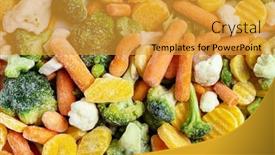  Presentation with frozen vegetables - Theme with frozen-vegetables-on-the-white background and a  colored foreground